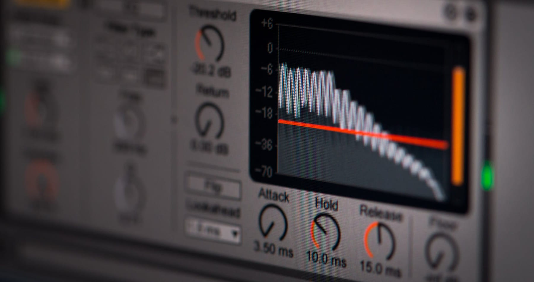Close-up of audio editing software interface featuring waveform and controls. on The Tech Shelf