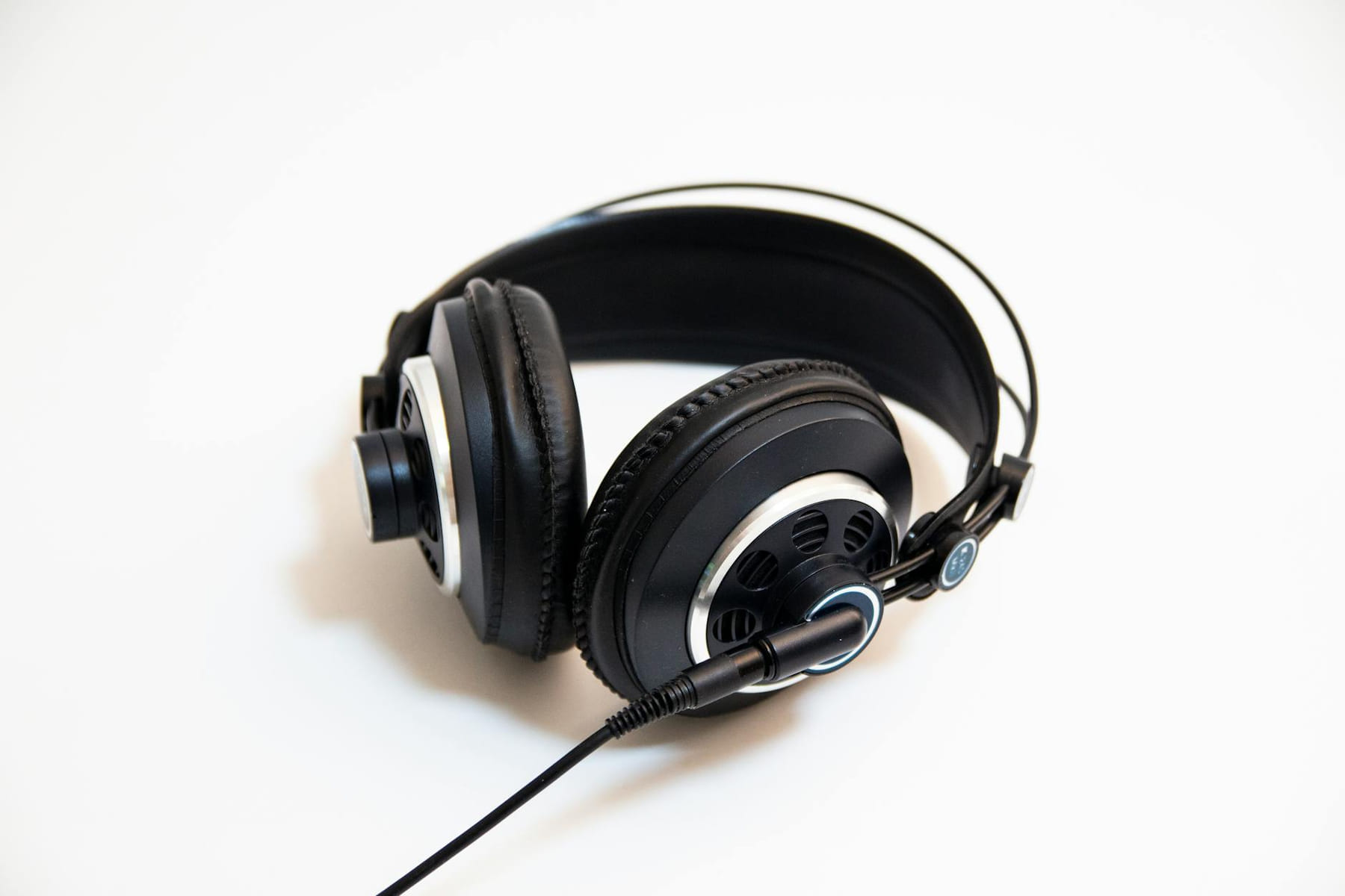 Close-up of professional wired headphones on a clean white background for audio enthusiasts. on The Tech Shelf